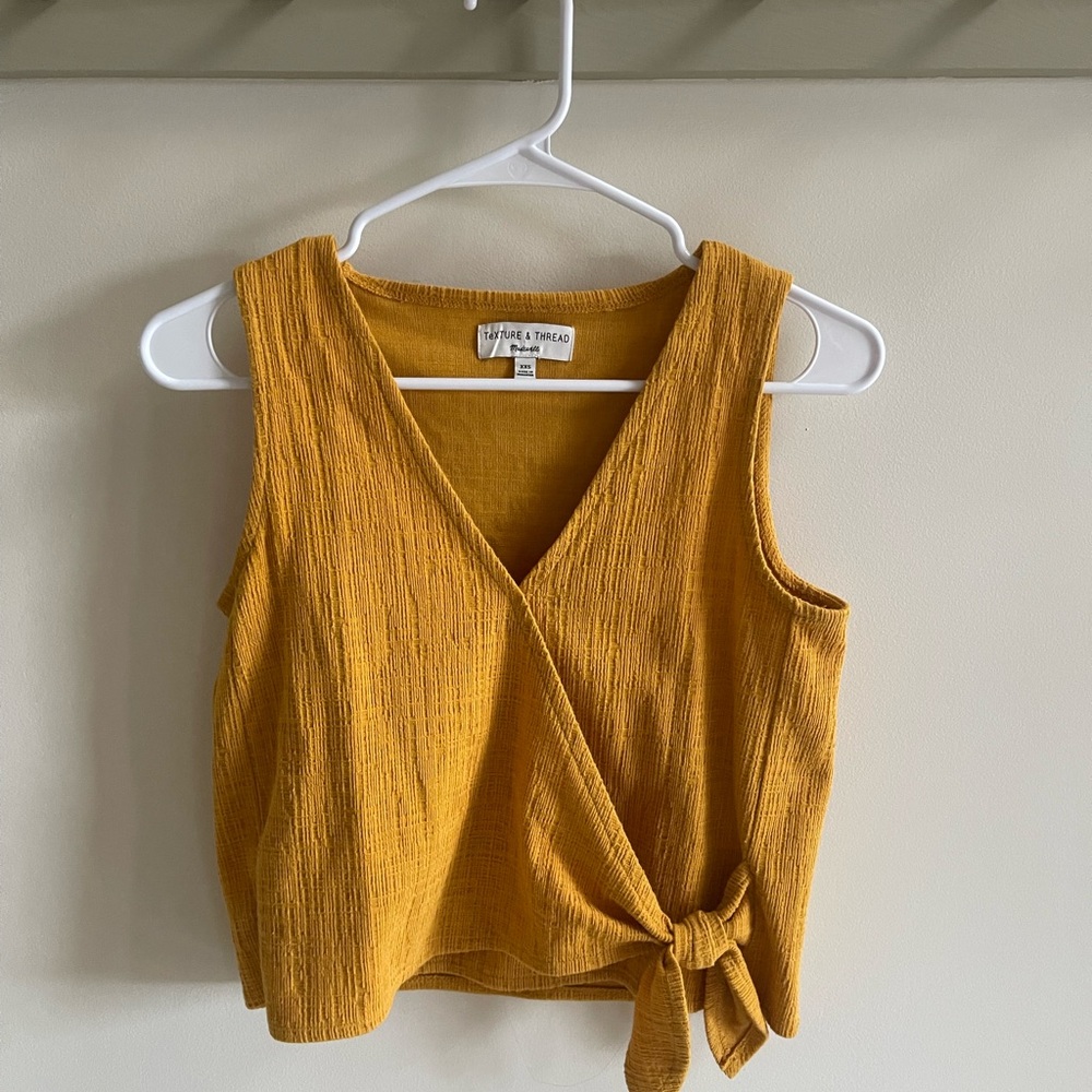 Madewell Mustard Yellow Wrap Top
